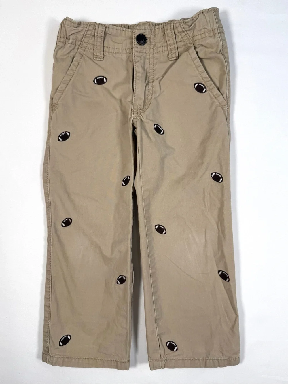 GYMBOREE Boy Hometown Hero Line Football Embroidered‎ Twill Classic Fit Pants 3T